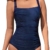 Brosloth Damen Badeanzug Tummy Control Monokinis Bauchweg Einteilige Bademode Swimwear Push Up Badeanzüge Plus Size Badebekleidung(Navy Blau,XXL) - 3