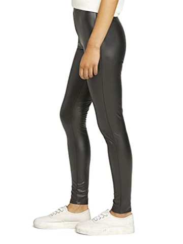 TOM TAILOR Denim Damen Leggings in Leder-Optik 1027557, 14482 - Deep Black, L - 2