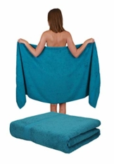 Betz 2 Stück Saunatücher Saunatuch Saunahandtuch Set Palermo 100% Baumwolle Frottier XXL Badetuch Strandtuch Größe 80 x 200 cm Farbe Petrol - 1