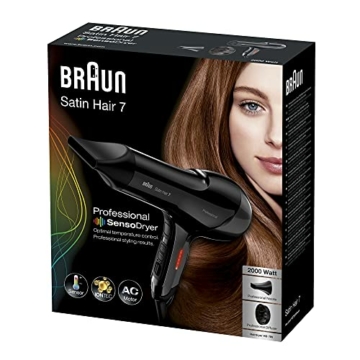 Braun Satin Hair 7 SensoDryer Haartrockner, professioneller Föhn mit Thermosensor, IonTec und Diffusor, HD785, schwarz - 4