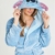 Disney Lilo & Stitch Bademantel Damen, Morgenmantel Damen Stitch, Fleece Bademantel mit Kapuze, Hausmantel Damen und Teens S-XL (S, Blau) - 2