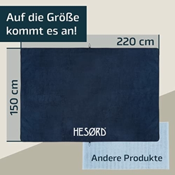 Hesørd XXL Badetuch / Saunatuch, 150 x 220 cm groß, Reine Baumwolle in Frottee-Qualität, für besonders große Frauen und Männer, blau - 2