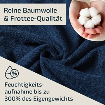 Hesørd XXL Badetuch / Saunatuch, 150 x 220 cm groß, Reine Baumwolle in Frottee-Qualität, für besonders große Frauen und Männer, blau - 5