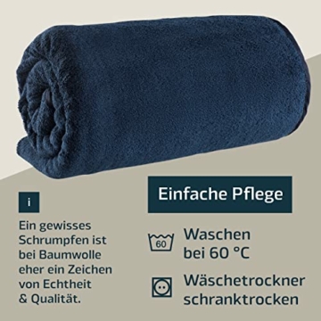 Hesørd XXL Badetuch / Saunatuch, 150 x 220 cm groß, Reine Baumwolle in Frottee-Qualität, für besonders große Frauen und Männer, blau - 6