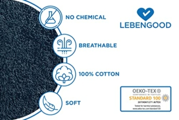LEBENGOOD Bademantel für Damen, Herren, Unisex, Frottee 100% Baumwolle, Weicher Morgenmantel Dusche, Größen Flauschig, Leicht, S, M, L, XL, XXL, (3XL, Marengo) - 6