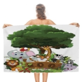 SK-YBB Strandtücher 100x180 Elefanten-Giraffe Strandlaken XXL Handtuch Schnell Trocknen Strandhandtuch Herren Frauen Zoo Schnelltrocknend Strandlaken Microfaser Badetuch Groß - 1