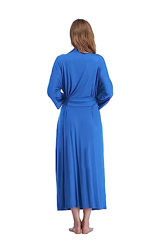 Teemie Damen Bademantel Leichter Morgenmantel Frauen Saunamantel Braut Und Trauzeugin Lang Kimono Hausmantel Schnell Trocknend Saugstark Reisebademantel Schlafanzug Stillnachthemd XL - 6