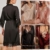 Tuopuda Bademantel Damen, Satin Kimono Morgenmantel Sommer, Nachthemd Spitze mit Taschen Kurz Robe mit Gürtel Blumenspitze Nachtwäsche Sleepwear für Party Hochzeit Braut Brautjungfern, Schwarz, L - 6