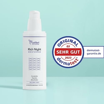 colibri skincare Rich Night Moisturizer 80ml - Nachtcreme für beschleunigte Regeneration über Nacht - Anti Aging Creme für eine starke Hautschutzbarriere - Feuchtigkeitscreme Gesicht - 5