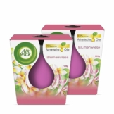 Air Wick Wohlfühl-Duftkerze DUO im Glas – Duft: Blumenwiese – Enthält natürliche ätherische Öle – 2 x Duftkerzenset in Braun - 1