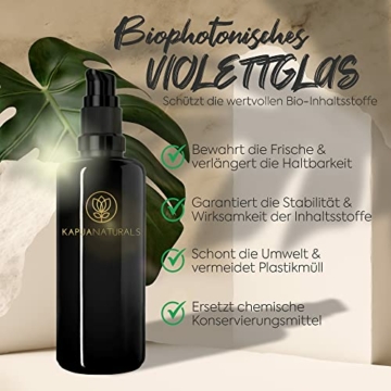 BIO Retinol Serum hochdosiert 100ml • Retinol 5-Fach-Komplex +Hyaluron +Vitamin C ✓ Vegan & BIO ✓ hochwirksam verkapseltes Retinol für strahlende & reine Haut ohne Pickel ✓ Anti Aging Made in Germany - 9