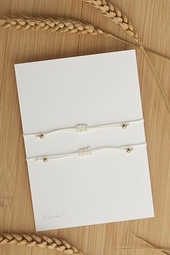 Briefzauber Freundschafts-Armbänder (Set: 2 Stk.) | schlichte & minimal Makramee-Armbänder | Freundschaftsarmband - 3