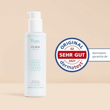 colibri skincare 2% BHA Peeling 100ml - Salicylsäure Peeling für alle Hauttypen - Chemisches Exfoliant für das Gesicht zur Minderung von Pickeln & Mitessern - hilft Poren zu verkleinern - 6