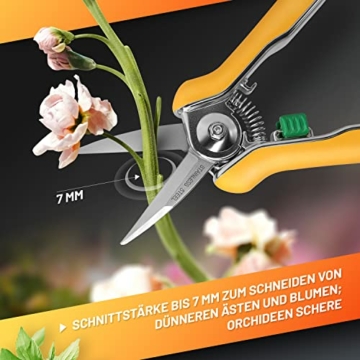 GRÜNTEK Rosen-Pflanzenschere COLIBRI 170 mm Edelstahlklingen mit Zink-Legierung Blumenschere mit Soft-Touch Ergo-Griff, Gartenschere Rosenschere Trimmerschere Bypass - 2