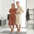 ENGLISH HOME Bademantel Damen Flauschig, Bademantel Herren mit Kapuze aus Baumwolle, Frottee Saunamantel, Unisex, Sauna Mantel Damen mit lang Gürtel - 7