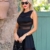 Zeagoo Damen Sexy Hohe Taille Partykleid Cocktailkleid Sommerkleid Bodycon MiniKleid mit Mesh Clubwear A-Linie Kleid XL Schwarz - 5