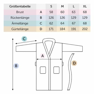 Blumtal Bademantel Damen, kuschelig weicher Bademantel Damen Baumwolle mit gefütterter Kapuze und samtigen Frottee-Velours, Oeko-TEX® Zertifiziert, Größe M, Taupe und weiß - 4