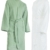 Brandsseller Bademantel Unisex M Baumwolle Waffelpiqué leichter Hausmantel für Damen und Herren - Grün - 7