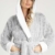 CityComfort Bademantel Damen Flauschig, Fleece Morgenmantel Damen Dressing Gown Women (Zweifarbiges Grau, L) - 6