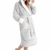CityComfort Bademantel Damen Flauschig, Fleece Morgenmantel Damen Dressing Gown Women (Zweifarbiges Grau, L) - 1