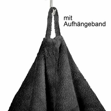 Gräfenstayn® Damen & Herren Kuschelfleece Bademantel mit Kapuze Größe S-XXXL mit Öko-Tex Standard 100 Flanell Fleece (XXL, Schwarz) - 5