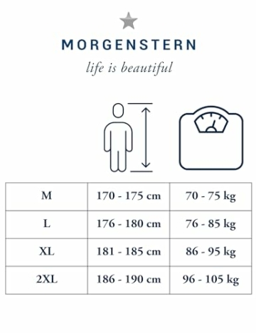 Morgenstern Bademantel Herren Frottee Baumwolle mit Kapuze lang Blau Gr. L - 7