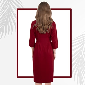 NY Threads Luxuriöser, leichter Damen-Bademantel/Frauen Morgenmantel aus weichem Poly-Baumwollstrick (XX-Large, Burgundy) - 3