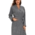 vislivin Leichter Bademantel Damen Frottee Bademantel Sauna Morgenmantel Knielanger Saunamantel Bathrobe Damen Grau M - 2