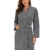 vislivin Leichter Bademantel Damen Frottee Bademantel Sauna Morgenmantel Knielanger Saunamantel Bathrobe Damen Grau M - 3
