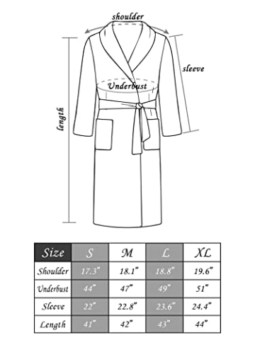 vislivin Leichter Bademantel Damen Frottee Bademantel Sauna Morgenmantel Knielanger Saunamantel Bathrobe Damen Grau M - 6