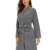 vislivin Leichter Bademantel Damen Frottee Bademantel Sauna Morgenmantel Knielanger Saunamantel Bathrobe Damen Grau M - 1