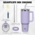 BIGRD 40oz Straw thermobecher to Go Mug, Insulated Tumbler, Double-Walled Stainless Steel Vacuum Leak-Proof Drinking Cup with Handle and Double Straw Deckel, Thermal Tumbler Lila - 3