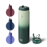 bottlebottle BOTTLE BOTTLE Isolierte Wasserflasche Edelstahl 32oz(946ml) mit Strohhalm Griff für Sport, Reisen, Fitnessstudio, doppelwandig auslaufsicher, BPA-frei (Grün FV) - 1