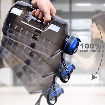 ETDW 3,78 Liter Trinkflaschen mit Strohhalme BPA Frei, 3,78L Wiederverwendbare Wasserflaschen mit Zeitangaben, GroßE Sportflasche mit Starkem Griff für Sport, Fitness, Freiluft, Wandern - 5