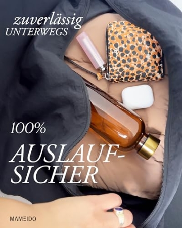 MAMEIDO Trinkflasche 1l Kohlensäure & Spülmaschine geeignet, auslaufsichere Trinkflasche mit Zeitmarkierung, Wasserflasche BPA frei für Sport, Gym & Büro, Water Bottle (Ivory Beige, 1000ml) - 4