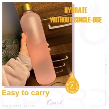 Opard Trinkflasche, 1L/800ml Wasserflasche, Auslaufsichere Water Bottle, BPA Frei Sportflasche Zeitmarkierung Wasser Flasche (1000ml - Rosa, 1000ml) - 6