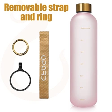 Opard Trinkflasche, 1L/800ml Wasserflasche, Auslaufsichere Water Bottle, BPA Frei Sportflasche Zeitmarkierung Wasser Flasche (1000ml - Rosa, 1000ml) - 7