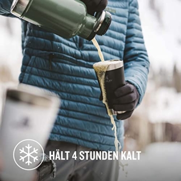 Stanley Adventure Stacking Bierkrug 473 ml - Edelstahl Thermobecher Hält 4 Stunden Kalt - BPA-Frei - Stapelbare Doppelwandiger, Vakuumisolierter Thermotasse - Spülmaschinenfest - Matte Black - 5