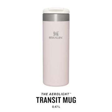 Stanley Aerolight Transit Thermobecher 0.47L - Hält 6 Stunden Heiß - Spülmaschinenfest - Kaffeebecher To Go Auslaufsicher - Kompatibel Mit Gängigen Pkw-Getränkehalterungen - Thermosflasche - Rose - 3