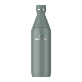 Stanley All Day Slim Trinkflasche Edelstahl 0.6L - Thermosflasche Kühlt 6 Stunden - 11 Stunden Eisgekühlt - BPA-Frei - Auslaufsichere Wasserflasche - Spülmaschinenfest - Shale - 1
