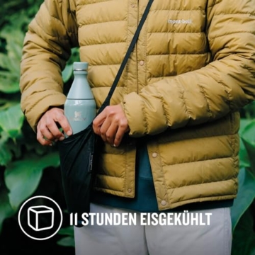 Stanley All Day Slim Trinkflasche Edelstahl 0.6L - Thermosflasche Kühlt 6 Stunden - 11 Stunden Eisgekühlt - BPA-Frei - Auslaufsichere Wasserflasche - Spülmaschinenfest - Shale - 4