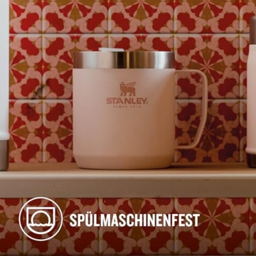 Stanley Classic Legendary Camp Mug Thermobecher 354 ml - Hält 1.5 Stunden Heiß - 3 Stunden Kalt - BPA-Frei - Spülmaschinenfest - Edelstahl Kaffeebecher To Go - Rose Quartz - 7