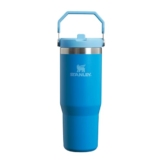 Stanley Flip Straw Tumbler 1.0 Trinkflasche Mit Strohhalm 0.89L - Thermosflasche Hält 12+ Stunden Kalt - Spülmaschinenfest - Sportflasche - Wasserflasche BPA Frei - Azure - 1