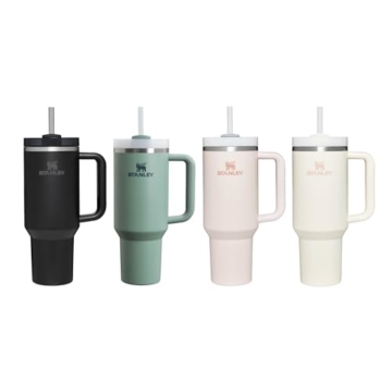 Stanley Quencher H2.0 Flowstate Trinkflasche Mit Strohhalm 1.2L - Thermobecher Kühlt 11 Stunden - 48 Stunden Eisgekühlt - Spülmaschinenfest - Thermosflasche BPA Frei - Edelstahl Trinkbecher - Cream - 11