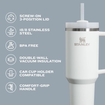 STANLEY Quencher H2.O FlowState™ Trinkbecher, 887 ml, Weiß (Frost) - 4