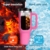 WALLFID 40oz Thermobecher aus Edelstahl, Vakuum-Isoliert mit Deckel, 3 Strohhalmen und 1 Strohhalm Bürste, Für Heiß- und Kaltgetränke, Ideal für Kaffee, Tee, Smoothies und Mehr(Rosenquarz) - 2