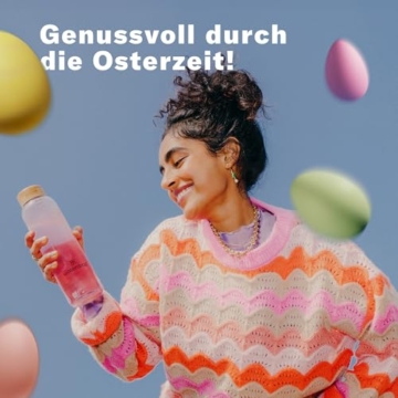 waterdrop® Glasflasche 1 Liter inkl. 18 zuckerfreie Drops - Ostergeschenke für Erwachsene - Probierpaket mit Wasserflasche & Flavor Drops - Trinkflasche Kohlensäure geeignet als Ostergeschenk - 8