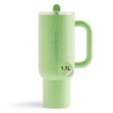 waterdrop® Trinkflasche mit Strohhalm 1,1L – Auslaufsicherer, robuster Thermobecher mit aufklappbarem Trinkhalm, Hält 12h kalt, Trinkbecher mit Deckel, isolierte Trinkflasche aus Edelstahl - 1