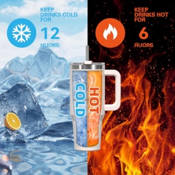 WATERSY 30oz Kaffeebecher to Go Thermobecher Doppelwandiger Edelstahl Vakuum Auslaufsicher Trinkbecher mit Griff und Strohhalm, Tragbare Autobecher Thermal Tumbler Hellbeige für Kalte Heiße Getränke - 7